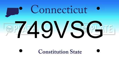 749VSG Connecticut License Plate