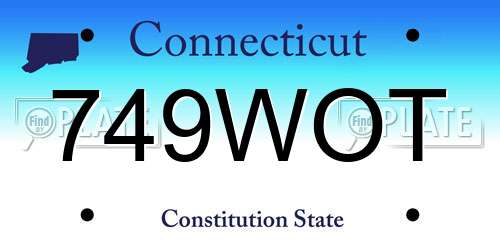 749WOT Connecticut License Plate