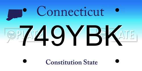 749YBK Connecticut License Plate