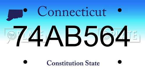 74AB564 Connecticut License Plate