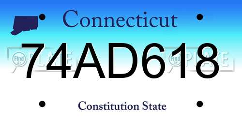 74AD618 Connecticut License Plate