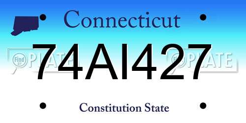 74AI427 Connecticut License Plate