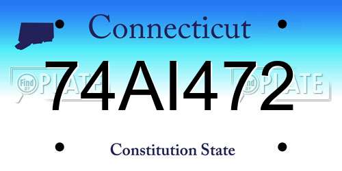 74AI472 Connecticut License Plate