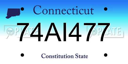 74AI477 Connecticut License Plate