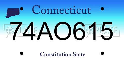 74AO615 Connecticut License Plate