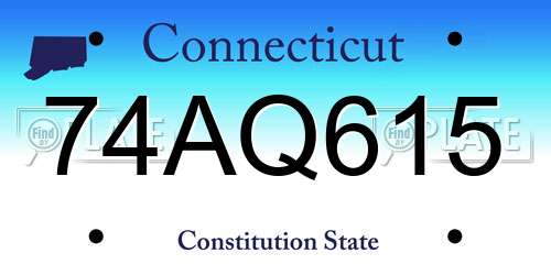 74AQ615 Connecticut License Plate