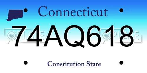 74AQ618 Connecticut License Plate