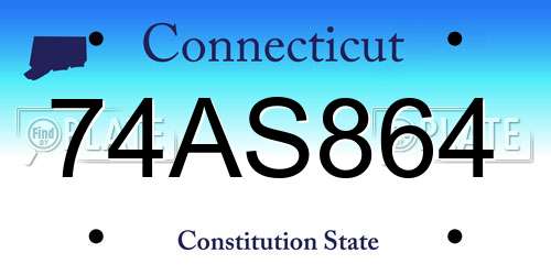 74AS864 Connecticut License Plate