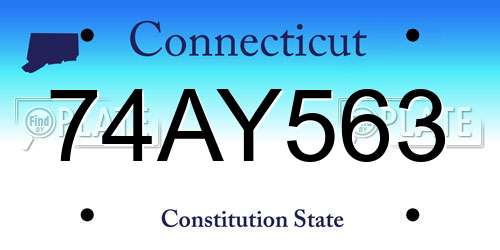 74AY563 Connecticut License Plate