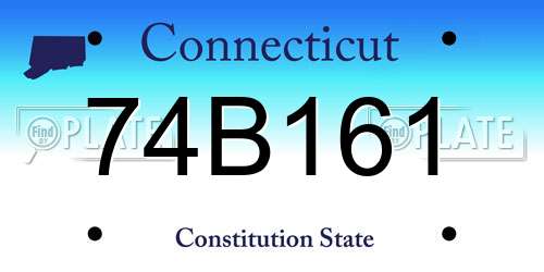 74B161 Connecticut License Plate