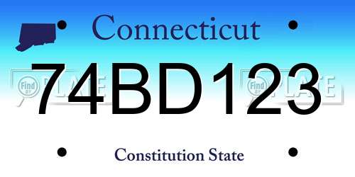 74BD123 Connecticut License Plate