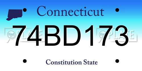 74BD173 Connecticut License Plate
