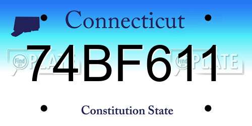 74BF611 Connecticut License Plate