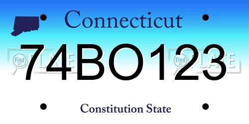 74BO123 Connecticut License Plate