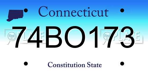 74BO173 Connecticut License Plate
