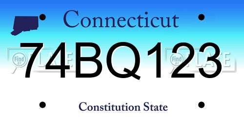 74BQ123 Connecticut License Plate
