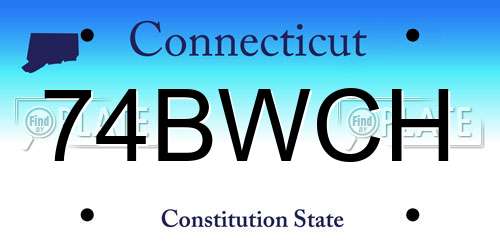 74BWCH Connecticut License Plate