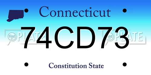 74CD73 Connecticut License Plate