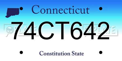 74CT642 Connecticut License Plate