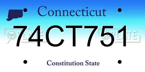 74CT751 Connecticut License Plate