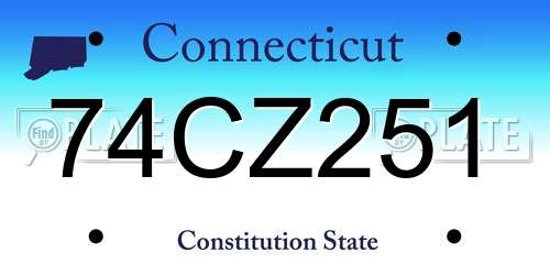 74CZ251 Connecticut License Plate