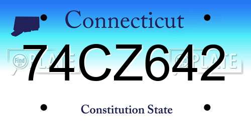 74CZ642 Connecticut License Plate