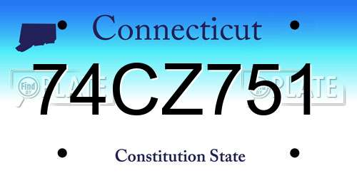 74CZ751 Connecticut License Plate