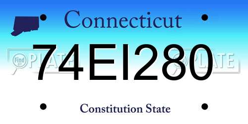 74EI280 Connecticut License Plate