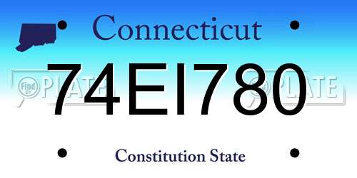 74EI780 Connecticut License Plate