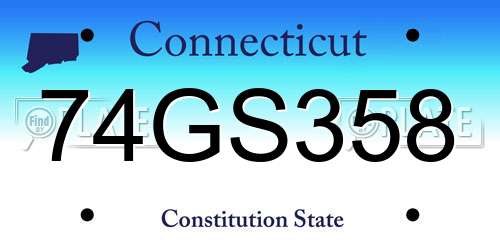 74GS358 Connecticut License Plate