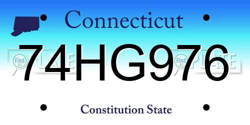 74HG976 Connecticut License Plate