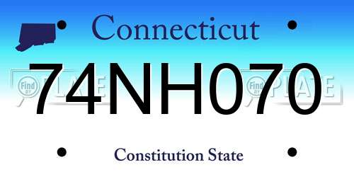 74NH070 Connecticut License Plate