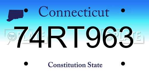 74RT963 Connecticut License Plate