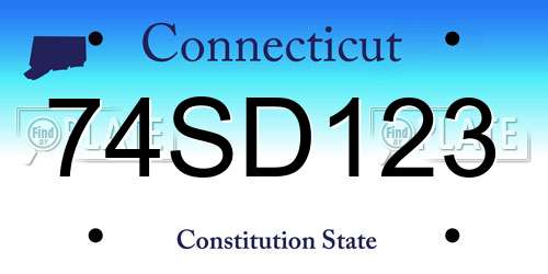 74SD123 Connecticut License Plate