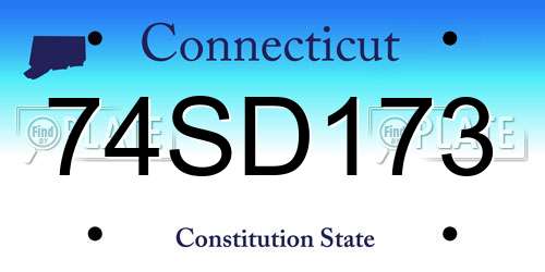 74SD173 Connecticut License Plate