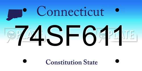 74SF611 Connecticut License Plate