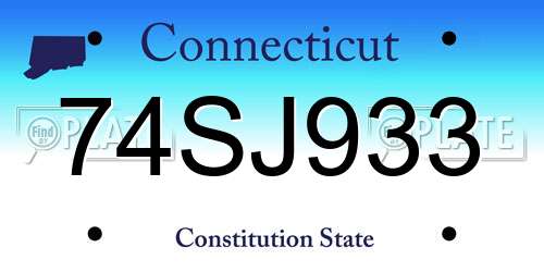74SJ933 Connecticut License Plate