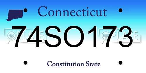 74SO173 Connecticut License Plate
