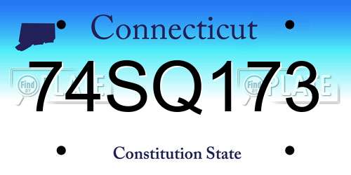 74SQ173 Connecticut License Plate