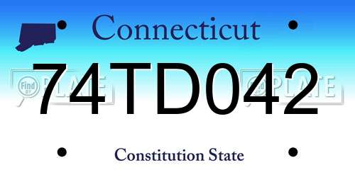 74TD042 Connecticut License Plate