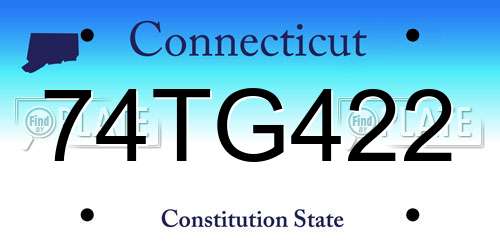 74TG422 Connecticut License Plate