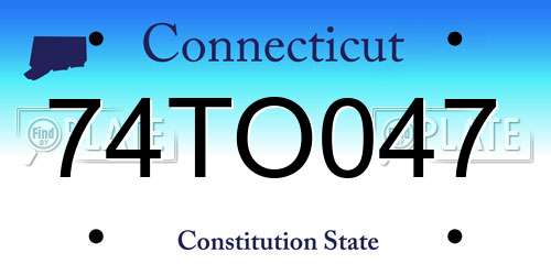 74TO047 Connecticut License Plate