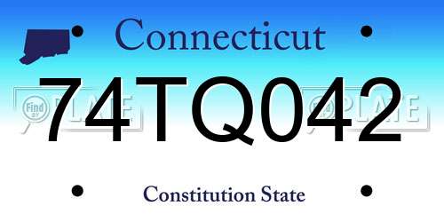 74TQ042 Connecticut License Plate