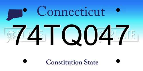 74TQ047 Connecticut License Plate