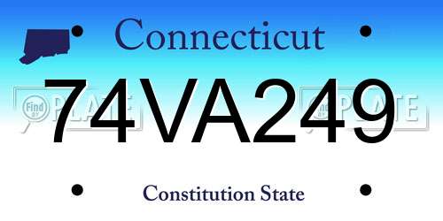 74VA249 Connecticut License Plate