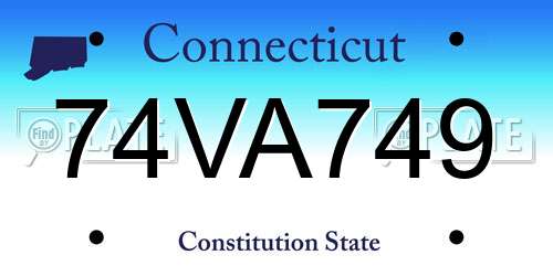 74VA749 Connecticut License Plate