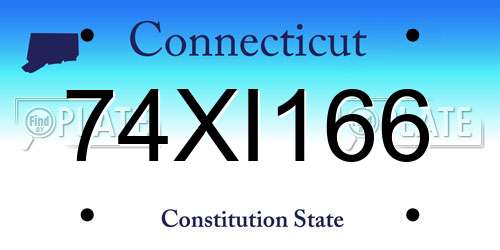 74XI166 Connecticut License Plate