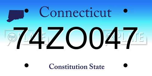 74ZO047 Connecticut License Plate