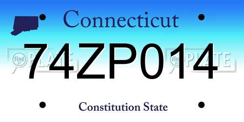 74ZP014 Connecticut License Plate