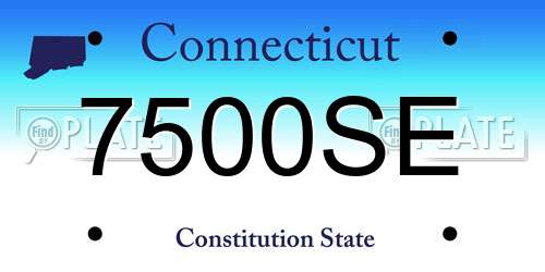7500SE Connecticut License Plate
